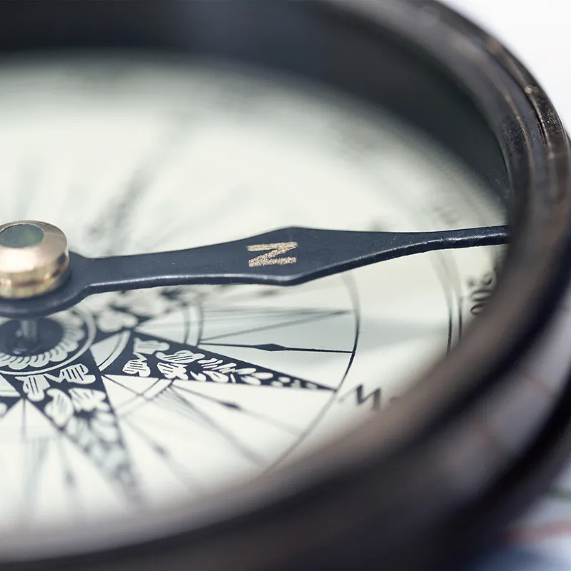 Compass pointing north